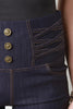 Faux Denim Button High Waist Shorts