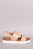 Bamboo Vegan Leather Two Band Lug Sole Flatform Sandal