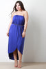 Strapless Asymmetrical Hem Maxi Dress