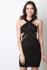 Fishnet Mesh Crisscross Neck Dress