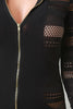 Semi-Sheer Fishnet Mesh Zipper Jumpsuit
