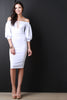 Off The Shoulder Bishop Sleeve Midi Dress