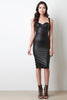 Vegan Leather Cutout Bodycon Dress