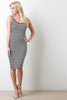 Sleeveless Ribbed Knit Striped Bodycon Dress