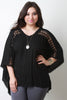 Crochet V-Neck Poncho Top