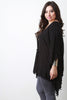 Pom Pom V-Neck Poncho Top