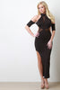 Fishnet Panel Cut Out Maxi Dress