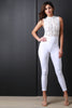 Floral Lace Mock Neck Sleeveless Jumpsuit