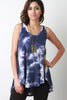 Tie Dye Sleeveless High Low Tunic Top