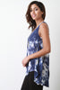 Tie Dye Sleeveless High Low Tunic Top