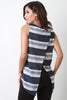 Stripe Tulip Back Sleeveless Top