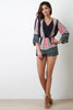 Printed V Neck Bell Sleeve Romper