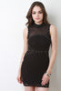 Patterned Semi-Sheer Lace Bodycon Dress