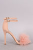 Shoe Republic LA Pom Pom Open Toe Heel