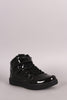 Mirror Patent Lace Up High Top Sneaker