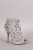 Glitter Caged Cutout Peep Toe Stiletto Heel