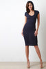 Hooded Ribbed Knit Midi Dress