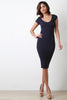 Hooded Ribbed Knit Midi Dress