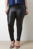 Vegan Leather Metallic Leggings
