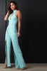 Vent Slit Keyhole Jumpsuit
