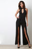 Vent Slit Keyhole Jumpsuit