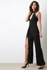 Vent Slit Keyhole Jumpsuit