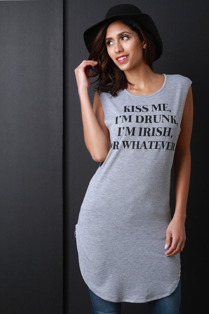 Kiss Me Graphic Print Jersey Knit Top