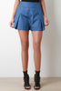 High Waisted Stud Denim Wide Leg Shorts