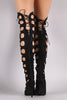 Suede Keyhole Stiletto Over-The-Knee Boots