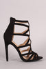 Suede Strappy Caged Stiletto Heel