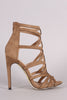 Suede Strappy Caged Stiletto Heel