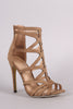 Suede Strappy Caged Stiletto Heel