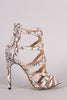 Python Strappy Caged Stiletto Heel