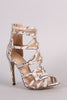 Python Strappy Caged Stiletto Heel