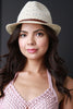 Skinny Buckle Crochet Fedora Hat