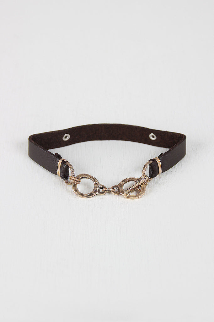 Vegan Leather Faith Hope Love Bracelet