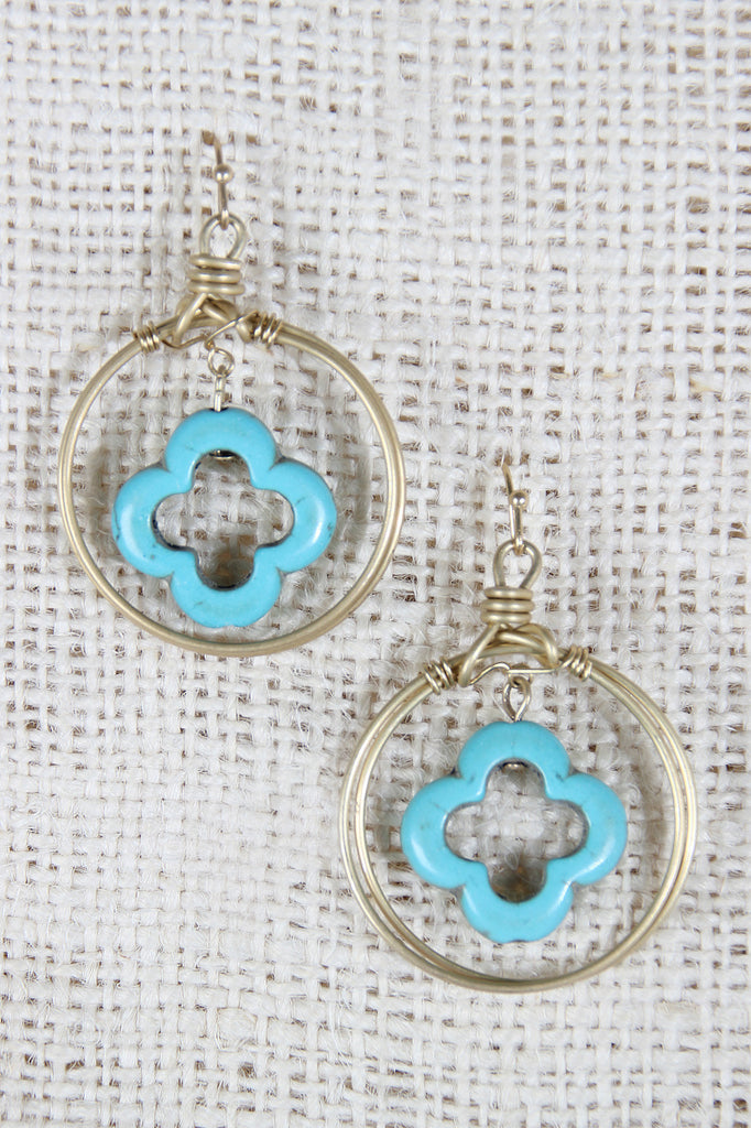 Wire Wrapped Circle Dangle Earrings