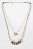 Vegan Metallic Leather Double Layer Necklace