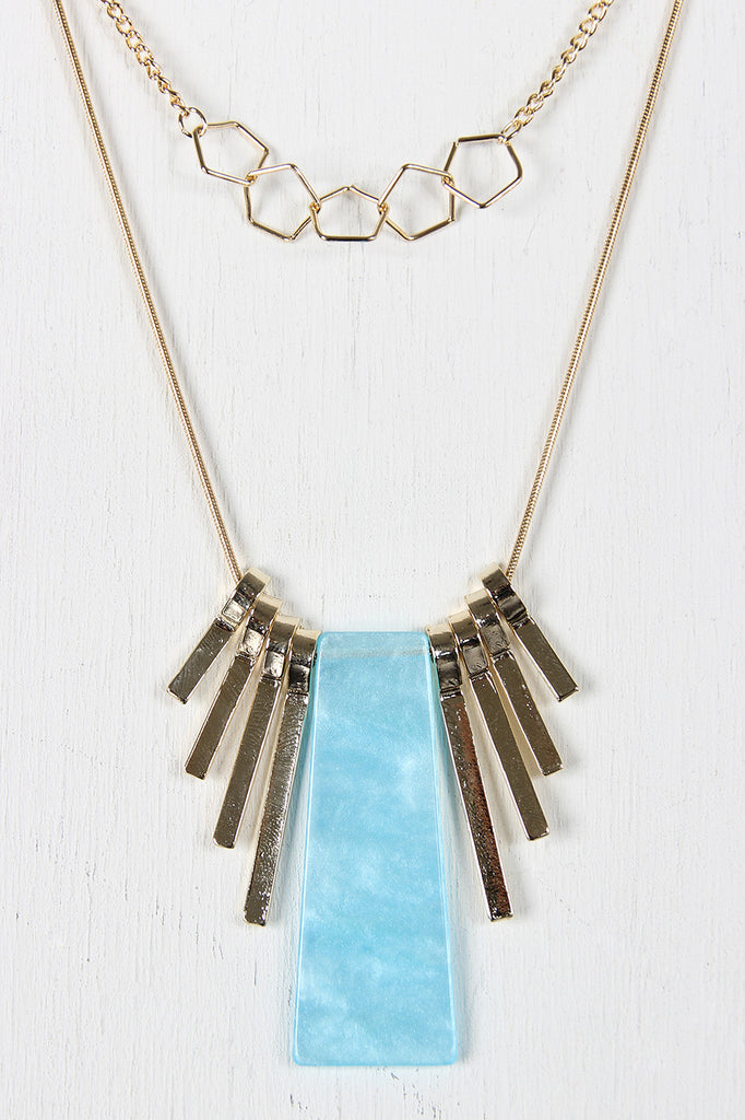 Layered Shapes Pendant Necklace