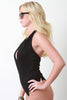 Deep V Zip Up Halter Bodysuit