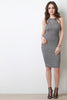 Ribbed Knit Mock Neck Midi Dress