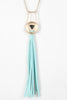 Stone Accent Fringe Tassel Necklace