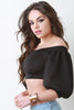 Off The Shoulder Puff Sleeve Crop Top