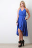 High Low Tulip Hem Chiffon Halter Dress