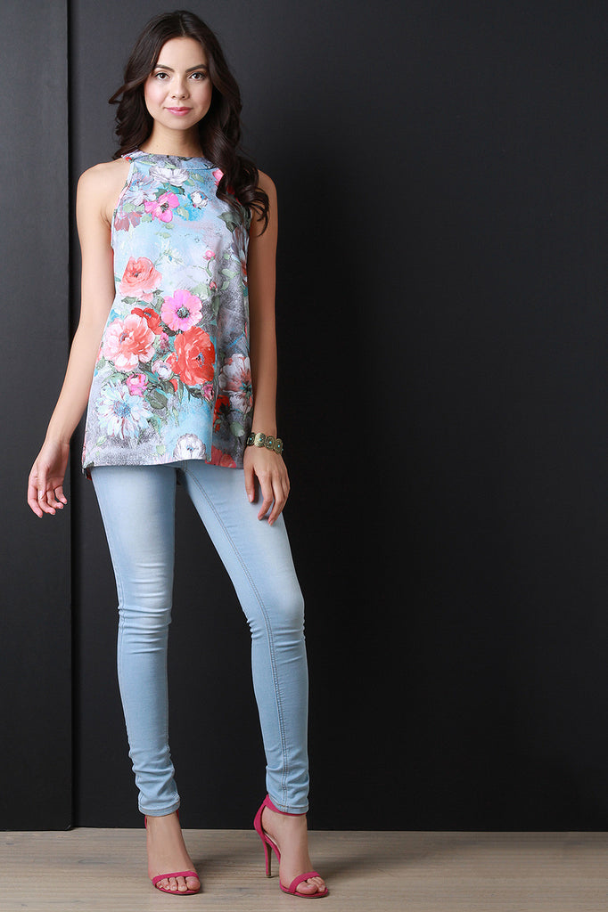 Floral Shift Top