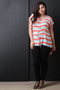 Multicolor Striped Drawstring Shirttail Hem Top