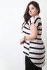 Multicolor Striped Drawstring Shirttail Hem Top