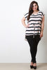 Multicolor Striped Drawstring Shirttail Hem Top