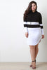 Hooded Colorblock Jersey Long Sleeve Dress