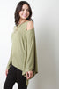 Jersey Knit Dolman Sleeves Cold Shoulder Top